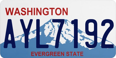 WA license plate AYL7192