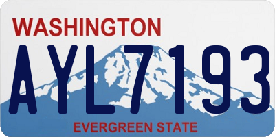 WA license plate AYL7193