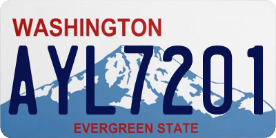 WA license plate AYL7201
