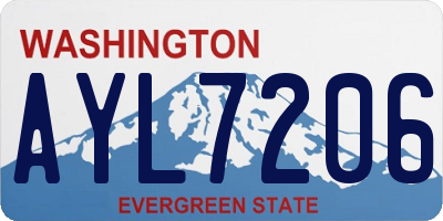WA license plate AYL7206