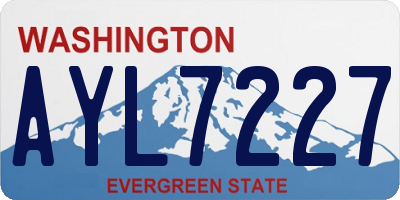 WA license plate AYL7227