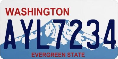 WA license plate AYL7234