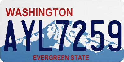 WA license plate AYL7259