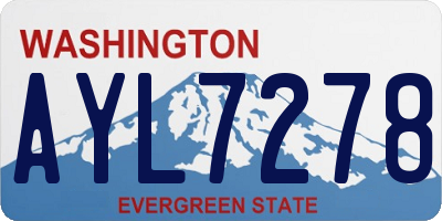 WA license plate AYL7278
