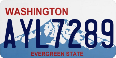 WA license plate AYL7289