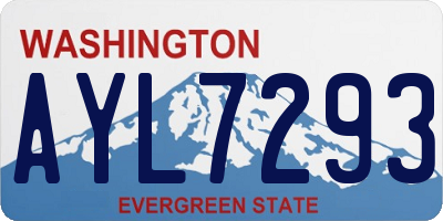 WA license plate AYL7293