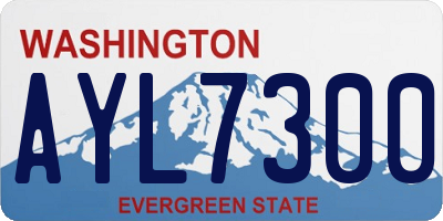 WA license plate AYL7300