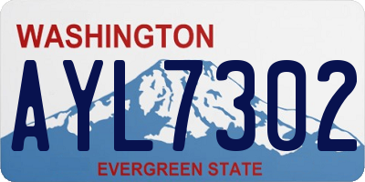 WA license plate AYL7302