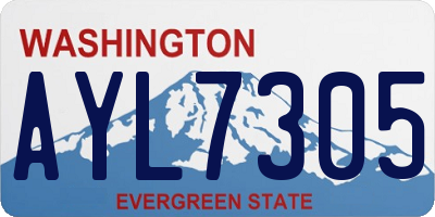 WA license plate AYL7305