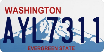 WA license plate AYL7311
