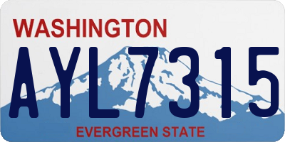 WA license plate AYL7315