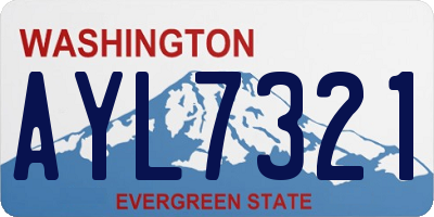 WA license plate AYL7321