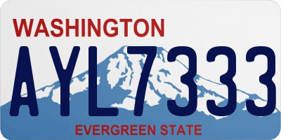 WA license plate AYL7333