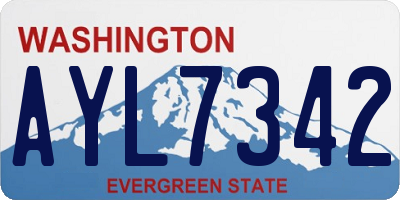 WA license plate AYL7342