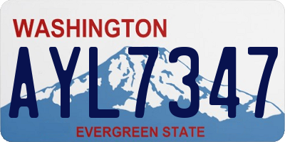 WA license plate AYL7347