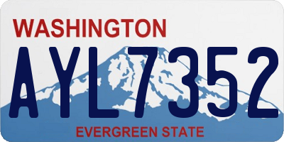 WA license plate AYL7352