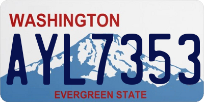 WA license plate AYL7353