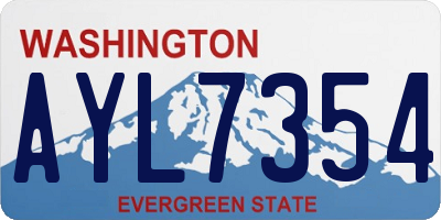 WA license plate AYL7354