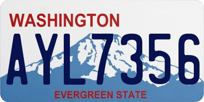 WA license plate AYL7356