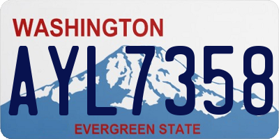 WA license plate AYL7358