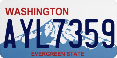 WA license plate AYL7359