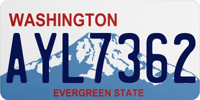 WA license plate AYL7362