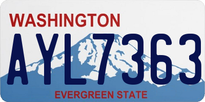 WA license plate AYL7363