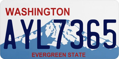WA license plate AYL7365