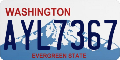WA license plate AYL7367