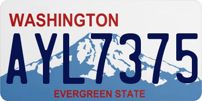 WA license plate AYL7375