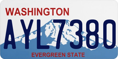 WA license plate AYL7380