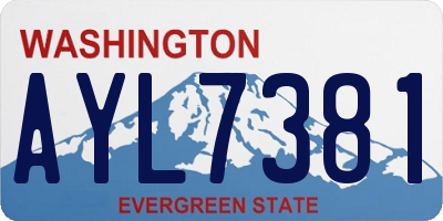 WA license plate AYL7381