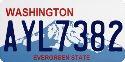 WA license plate AYL7382