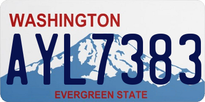 WA license plate AYL7383