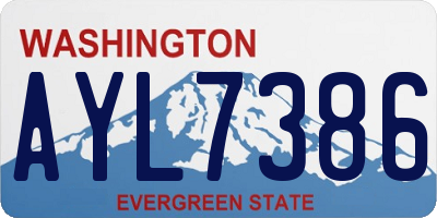 WA license plate AYL7386