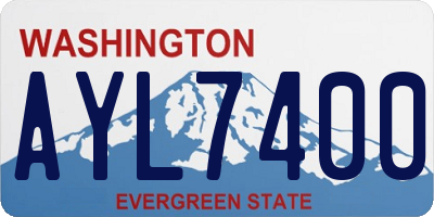 WA license plate AYL7400