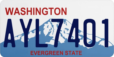 WA license plate AYL7401