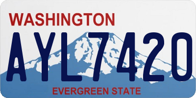 WA license plate AYL7420