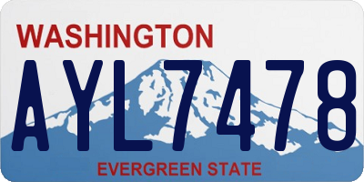 WA license plate AYL7478