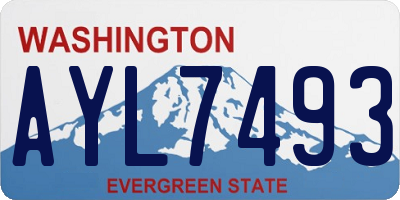 WA license plate AYL7493