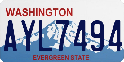 WA license plate AYL7494