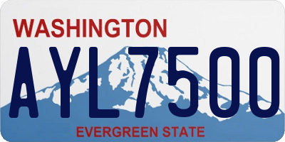 WA license plate AYL7500