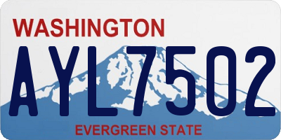 WA license plate AYL7502