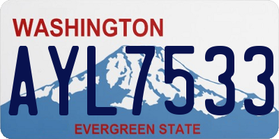 WA license plate AYL7533