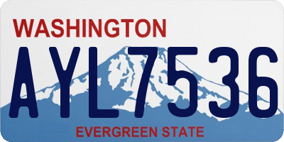 WA license plate AYL7536