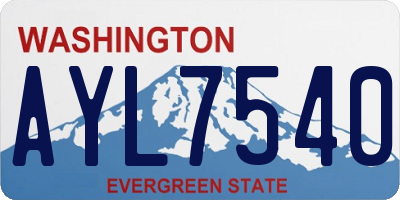 WA license plate AYL7540