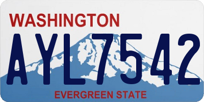 WA license plate AYL7542