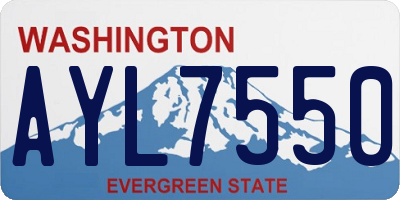 WA license plate AYL7550