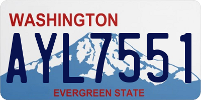 WA license plate AYL7551