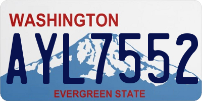 WA license plate AYL7552